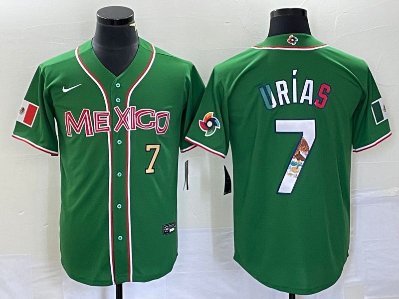 Men 2023 World Cub Mexico #7 Urias Green Nike MLB Jersey1